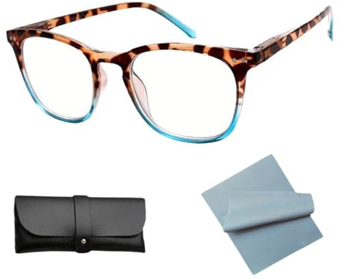 JPSSJGYH Damen-Lesebrille mit sexy Leopardenmuster und Farbverlauf, Damen-Lesebrille mit Anti-Blaulicht-Leopardenmuster (Style A,300)