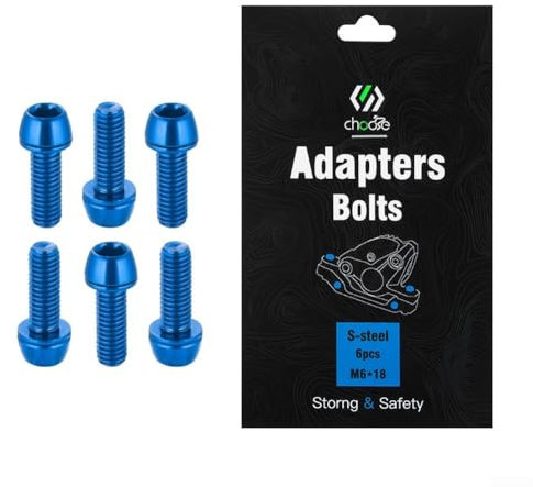 Lot de 6 boulons de fixation pour étrier de frein à disque pour vélo (bleu)