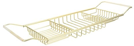 HOOTNEE Badewannenregal vielseitige Wannenablage Handyhalterung Bathroom Storage ablage für Badezimmer Büro-Schreibtischzubehör Tablet-Halter Edelstahlgestell Badewannenablage Chrom Wagen