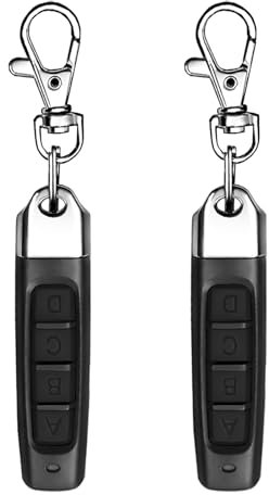 2 pezzi 433 MHz Copy Remote Opener, nero Universale Garage Door Controller Wireless Cloning Key Fob 4 in 1 Duplicatore di Telecomando, per cancello elettrico, auto, porte di allarme, casa, negozio,