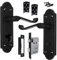 Ashford Door Handle Matt Black, Bathroom WC Toilet Door Handles, Bathroom Mortice Lock 3 Hinges 168mm x 47mm Backplate, Interior Wooden Doors