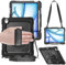 TECHGEAR Utility Coque pour iPad Air 13 (M2 2024 / M3 2025) Coque Rigide, Protection Anti Choc avec Support Pivotant 360 Degrés, Bandoulière Épaule et Prise Main [Noir] Coque Antichoc