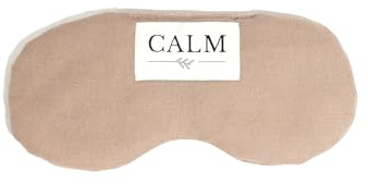 CALM Augenkissen mit Leinsamenfüllung Lavendel, Entspannung, Kühlung, Yoga (Braunbeige)