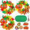 Herbst Bastelsets für Kinder Herbst Deko Herbst Basteln Dekoration 8stück Herbst Kranz Deko Halloween DIY Herbst Kranz Ornamente aus Filz mit Kürbissen Ahornblättern Eicheln für Herbst Dekoration