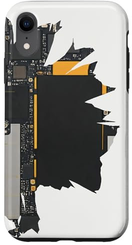 Diseño de placa base con fondo blanco roto Carcasa para iPhone XR