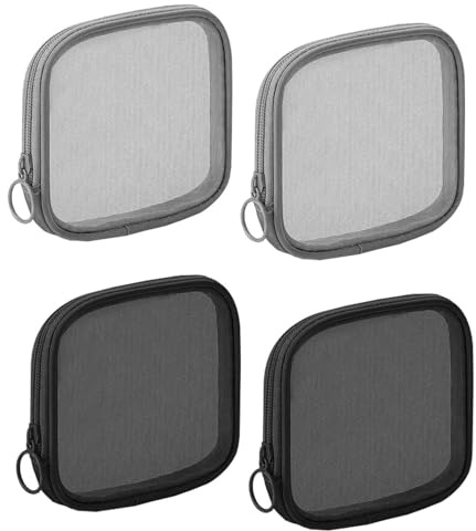 4 Pieces Square Mesh Bags, Mesh Bags For Travel, Small Portable Storage Bags, Cosmetic Bags, Simple Design Storage Bags