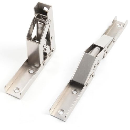 2 Pack 90 Degree Folding Hinge Bracket for Pull Down Shelf, Cabinet Drawers or DIY Projects