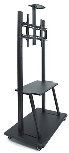 DRFGNF Soporte de TV móvil de 70 cm de Ancho para la mayoría de televisores curvos Planos de 32 a 65, Carrito de TV portátil de Altura Ajustable con Soporte de Montaje y Ruedas, máximo 600 x 400