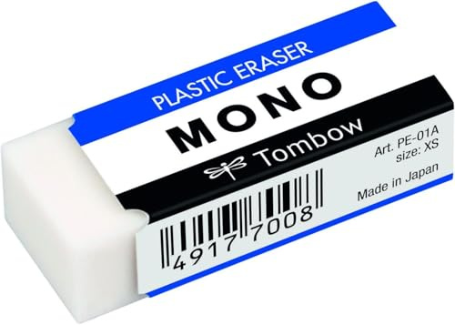 Tombow PE-01A Radierer MONO XS, PVC, phthalat und latexfrei, 11 g (Packung mit 5)