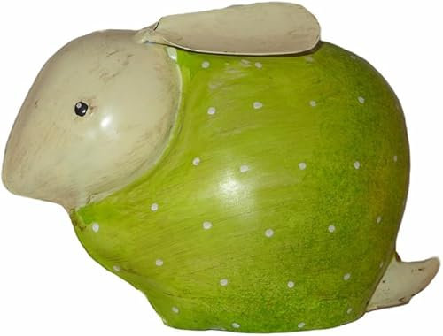 Generisch Farbenfroher Osterhase | grün Größe L | im Shabby Look | Hase Ostern Frühling Osterdekoration Deko