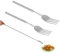 2 tenedores telescópicos de acero inoxidable, mango extralargo, tenedor extensible, tenedor extensible, para postres, frutas, barbacoas, accesorios de vajilla, 22,1-64,6 cm