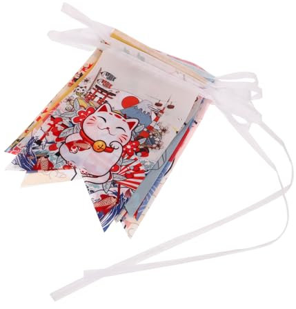 VALICLUD Japanische Restaurant-banner-kette Bunte Wimpelkette Mit Glückskatze Dekoration Für Feste Sushi-restaurants Partys Und Feiern Ansprechendes Muster Für Festliche Atmosphäre