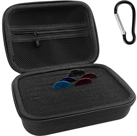 Musiin Pick Holder Case is compatible with Fender Dunlop D'Addario Picks | Guitar Pick Accessories, stores guitar string racks and various sizes of pick storage boxes(Dark Grey)
