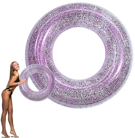 Flotadores Hinchables Piscina para Adultos Niños,90cm Morado Lentejuelas Caucho de Juguetes Flotador Piscina,Juegos de Agua Natación para Playa Fiesta de Verano Hombres Mujeres Niños y Niñas