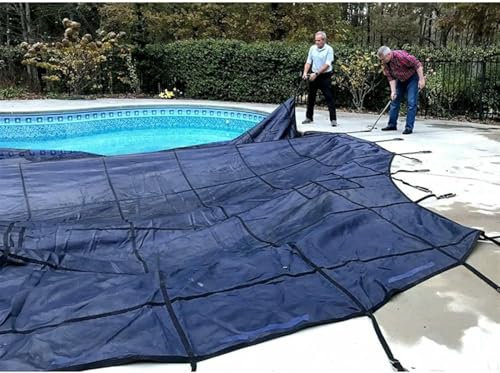 IEOWY Copertura Protettiva Antipolvere per Piscina, Copertura di Sicurezza per Piscina, Rete Blu per Montaggio su Pavimento in Legno/Cemento, Copertura Invernale per Piscina interrata-1