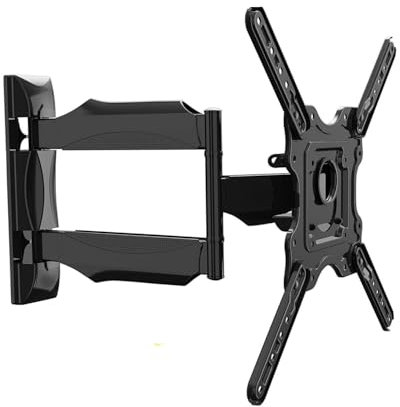 BRAVECOW TV Wall Bracket, 490mm Long Reach Telescopic Bracket Swivel Tilt Rotate Corner Wall Mount for 32-55 TVs Max Hole Distance 400x400mm​