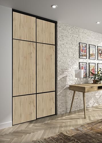 OPTIMUM Pack 2 Vantaux Porte de Placard – Chêne Sauvage ou Authentique – Plusieurs Dimensions – Porte Intérieure Design Contemporain (chêne Authentique, 120x250 cm)