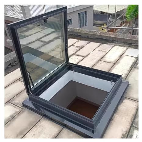 LXBAMKEA Dachluken, Dachfenster, Keller Tageslicht Tür, Ausstiegsfenster Schachtabdeckung, Dachboden/Wintergarten/Schuppen/Scheunen Flügelfenster, Zugangsklappe(2.30x3.28ft/70x100cm)