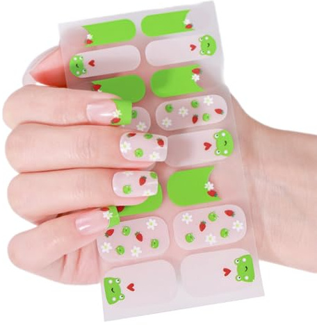 Valentine’s Day Nails Stickers Heart Kiss Nails Wraps Full Wraps Nails Polish Strips Adhesive Nails Decals Women
