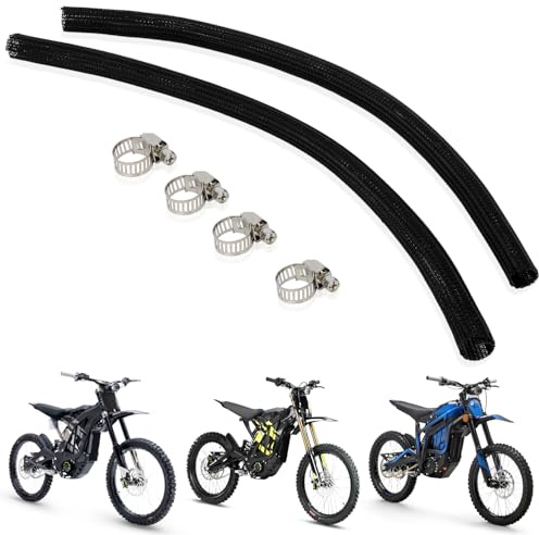 Motorcycle Cable Management Sleeve Set with Metal Rings for Surron Light Bee S/X Talaria Sting MX3 MX4 X260 X160 Ridstar Q20,PVC Wear-Resistent Dirt Bike Cable Sleeve (Black)