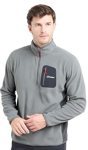 Berghaus Men's Helvellyn Half Zip Fleece, Polyester Midlayer, Quick-Drying, Moisture-Wicking, Stretch-Bound Collar and Cuffs, for Outdoor Activities