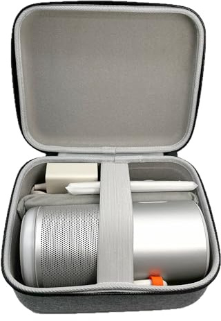 FUANA Projector Storage Bag for XGIMI MoGo 4 and Play6, Shockproof EVA Case with 8mm Protection, Fits Projector + Remote & 45W Adapter, Portable Handheld Bag, Gray (24×19×11 cm)