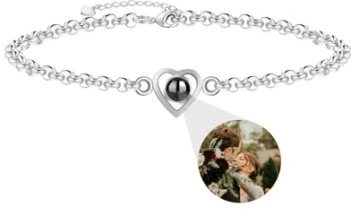 AVINVAN Personalised Bracelet for Women - Photo Bracelet with Custom Engraving - Best Friend Gift, Memory Bracelet