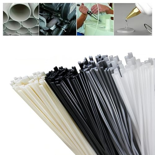 40Pièces ABS/PVC/PE/PP Baguettes Soudure Plastique,Tiges de Soudage en Plastique Multicolore,Soudage Sticks,Convient pour la Réparation Pare-chocs de Voiture,Kayaks,200 mm,4 Couleurs