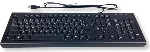 HP PR1101U - Tastiera USB cablata da tavolo, layout brasiliano QWERTY/ABNT2, formato standard, Plug & Play, compatibile con tastiera multimediale cablata Windows e Mac 697737-202, 505130-121