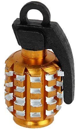 4 Ventilkappen Gold Chrom Granate Handgranate Grenade PKW LKW Motorrad Auto