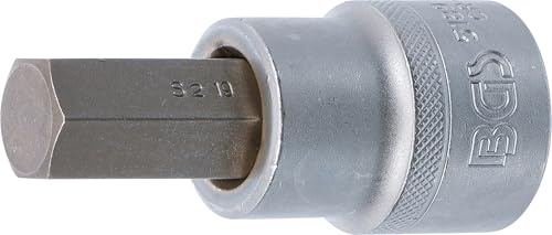 BGS 5189-H19 | Bit-Einsatz | Innensechskant 19 mm | Antrieb Innenvierkant 20 mm (3/4) | Länge 85 mm | Chrom-Vanadium-Stahl | Verchromt, matt | mit Rändelung