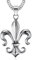 BOBIJOO Jewelry - Imposant Pendentif Collier Fleur de Lys Acier Argenté Royaliste Templier Chevalier Patriote Chaîne