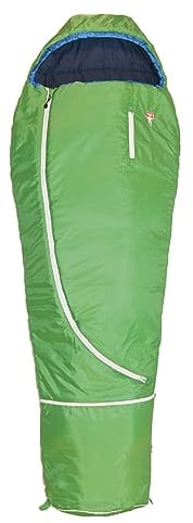 Grüezi bag Biopod Wolle Kids World Traveller Green, mitwachsender Kinderschlafsack, Körpergröße 100-155cm, 140-180x65cm, 920 g, Packmaß Ø 19 x 20 cm