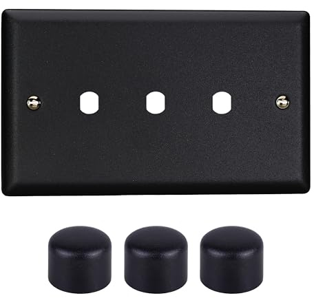 Varilight Triple Faceplate Kit (Dimmer Modules Not Included) - Urban Matt Black With Matt Black Knob, WYD3.MB