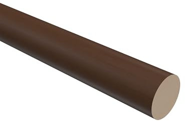 Interdeco Holzstange in Nussbaum lackiert 20 mm Ø für Gardinenstangen, 240 cm