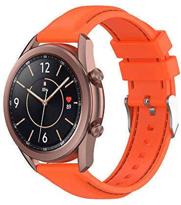 Yikamosi Compatibile con Samsung Galaxy Watch 3 Cinturino,20MM sgancio rapido Silicone Chiusura in acciaio inossidabile Cinturino di Ricambio per Samsung Galaxy Watch 3 41MM,arancia