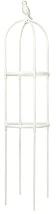Mokyler Treillis d'obélisque de jardin en plastique blanc - Support pour fleurs - 25,4 x 120,4 cm