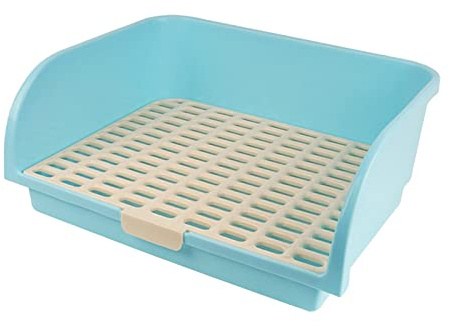 Fenteer Große Kaninchentoilette Haustiertoilette für erwachsenes Tier Erwachsene Hase Kaninchen Meerschweinchen Frettchen Katzentoilette Töpfchentrainer, Blau
