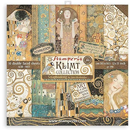 STAMPERIA INTERNATIONAL, KFT SBBL97 Scrapbooking Pad 10 Sheets cm, 5 (12x12) -Klimt, Various, 30,5x30,5 cm