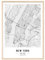 JUNOMI® New York Poster DIN A2 mit Rahmen Natur, DIN A2 Wohnzimmer Deko, Modernes Wandbild, New York Bild, Wandbild mit Rahmen, Stadtplan Poster New York, perfekte Geschenkidee für New Yorker