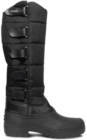 Ovation Women's Comfortable Durable Insulated Synthetic Canvas Stylish Equestrian Horse Riding Blizzard Tall Winter Boots, Black, Size 8