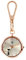 JewelryWe Katze Uhr mit Karabiner Schlüsselanhänger: Damen Karabineruhr süße Cartoon Katze Analog Quarz Taschenuhr mit Weiß Rundem Zifferblatt und Rosegold Gehäuse