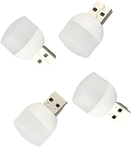 USB-Nachtlichter, Mini-Stecker, LED-Lampe, kleine Auto-Innenatmosphäre, Nachttisch-Nachtlichter, Computer, mobile Powerbook-Lampen, 4 Stück
