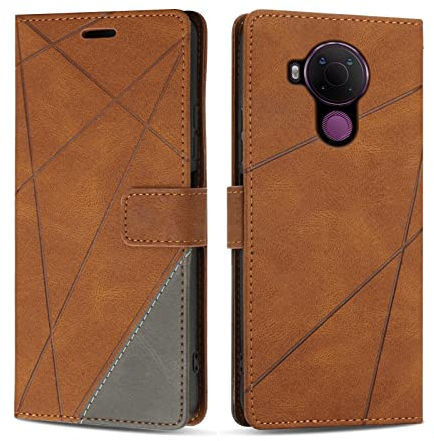 SONWO Etui Coque pour Nokia 5.4, Protection Housse en Cuir PU Portefeuille Livre pour Nokia 5.4, Emplacements Cartes, Marron