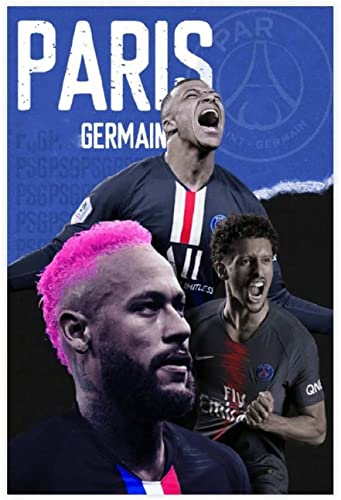 BLIJR Holz Puzzle 200 Teile Fußballspieler Marquinhos Kylian Mbappé Neymar Puzzles für Erwachsene und Kinder anspruchsvoll 200 Piece 13.7x9.8inch(35x25cm) Kein Rahmen