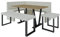 Eckbank Akiko Metal mit Tisch und Bänken - Eckbankgruppe für Ihrem Esszimmer, Küche modern, Sitzecke, Essecke. Perfekt für Küche, Büro und Rezeption. Solide Verarbeitung (INARI 22, 168x128 rechts)