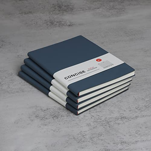 huaao Notizbuch A5 liniertes Leder 4er Pack Hardcover Notizbücher mit Hochwertigem Dickem 100 gsm, Journal Notizbücher Klassisches Notizblock für Schreiben, Büro, Schule, Geschäft 14,5 * 21 cm, Blau