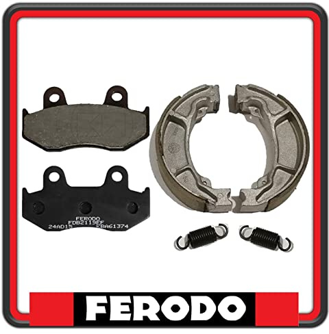 KIT PASTIGLIE PASTICCHE FRENO FRENI + GANASCE FRENO FERODO ANTERIORI E POSTERIORI COMPATIBILI PER HONDA SH 125 FINO AL 2007 - HONDA SH 150 FINO AL 2008