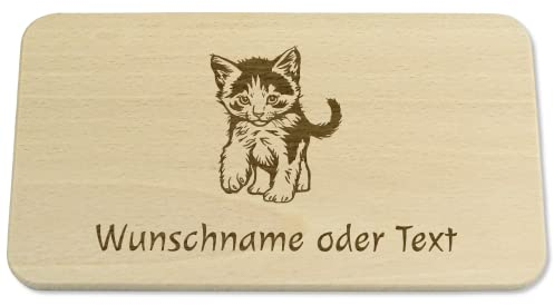 Kreativknoten Frühstücksbrettchen mit Katzenmotiv für Kinder personalisiert, Geschenkidee für den kleinen Katzenliebhaber, Katzenfan. Ein nachhaltiges Geschenk aus Massivholz | Katze | Katzenbaby 7