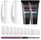 ROSALIND Poly Nail Extension Gel, Transparent Nagelverlängerung Gel UV/LED Nagellack mit Nagelbürste und Nägel Tipps, 30ml Clear Quick Extension Building Nagel Verlängerung